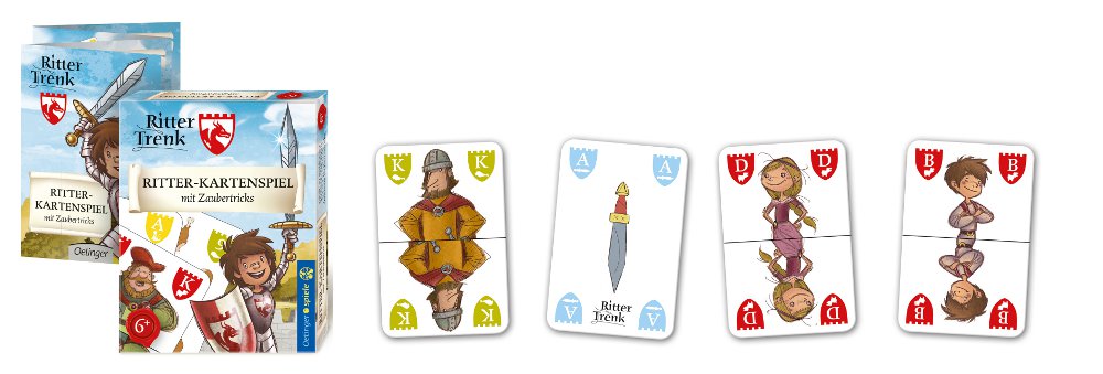 Ritter Trenk Kartenspiel - Packung und einzelne Spielkarten